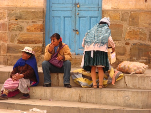 "Campesino" women transporting goods at Villazon, Bolivia. 